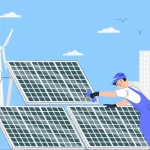 Solar Panel Cost: Everything You Need to Know About feature image-solar panel cost-man fixing solar panel-01