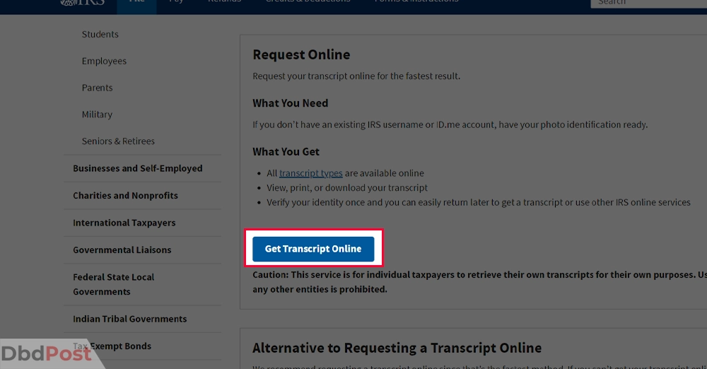 inarticle image-how can i get my tax transcript online immediately-How can I get my tax transcript online immediately step 3
