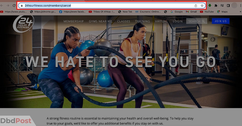 inarticle image-how to cancel 24 hour fitness membership-Through website step 2