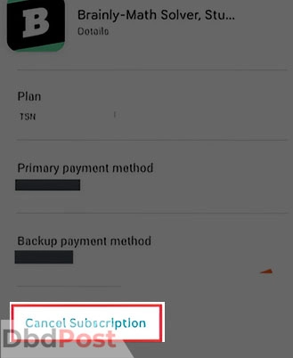 inarticle image-how to cancel brainly subscription-To cancel through the Google Play Store step 4