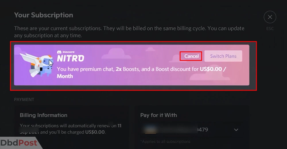inarticle image-how to cancel discord nitro-Terminate discord Nitro account on website_desktop app step 4