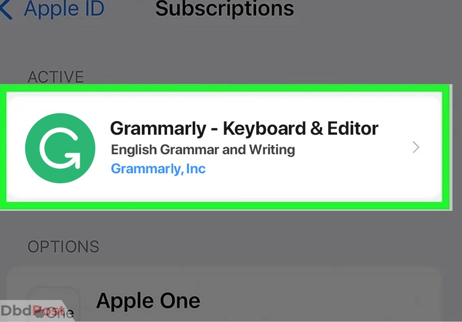 inarticle image-how to cancel grammarly-How to cancel Grammarly subscription on Apple store step 4