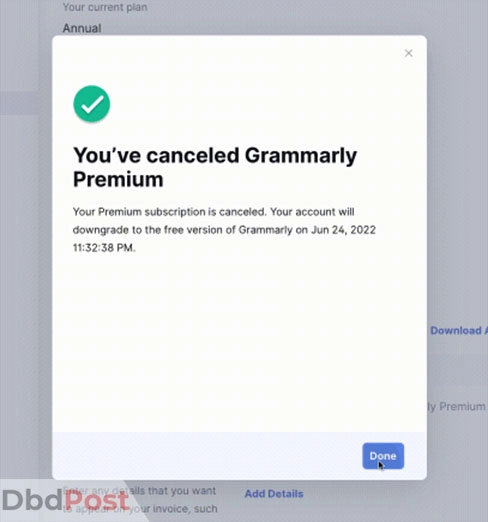 inarticle image-how to cancel grammarly-How to cancel a Grammarly subscription via website step 7 (1)