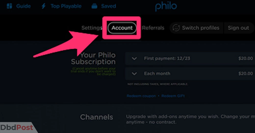 inarticle image-how to cancel philo-Method 1 step 3