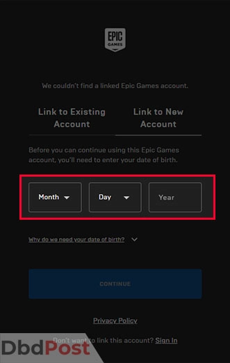 inarticle image-how to download fortnite-Creating an account and signing in step 4