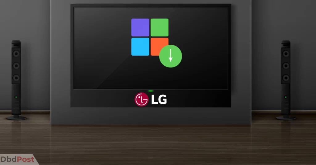 feature image-how to download apps on lg smart tv-downloading apps illustration and lg smart tv illustration-01