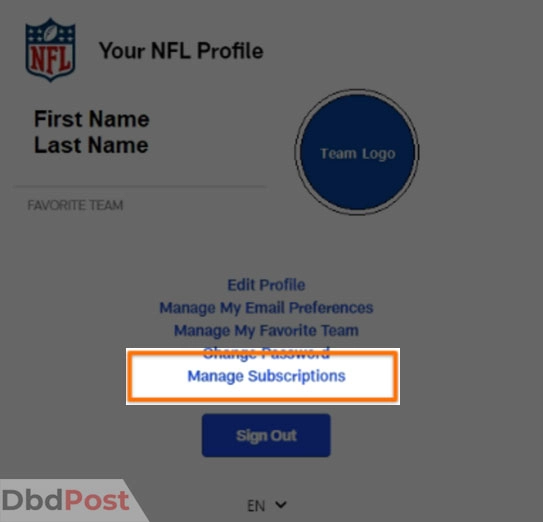 inarticle image-how to cancel nfl plus-How to cancel NFL Plus step 2