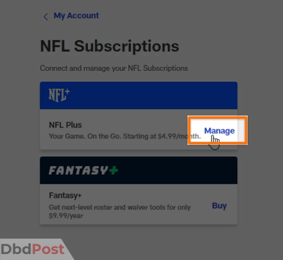 inarticle image-how to cancel nfl plus-How to cancel NFL Plus step 3