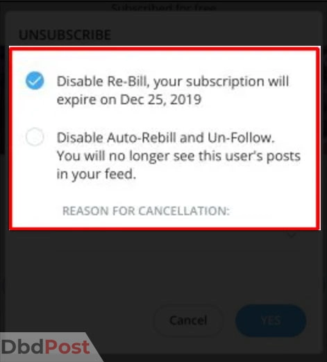 inarticle image-how to cancel onlyfans subscription-Cancelling OnlyFans Subscription on Web Browser step 6