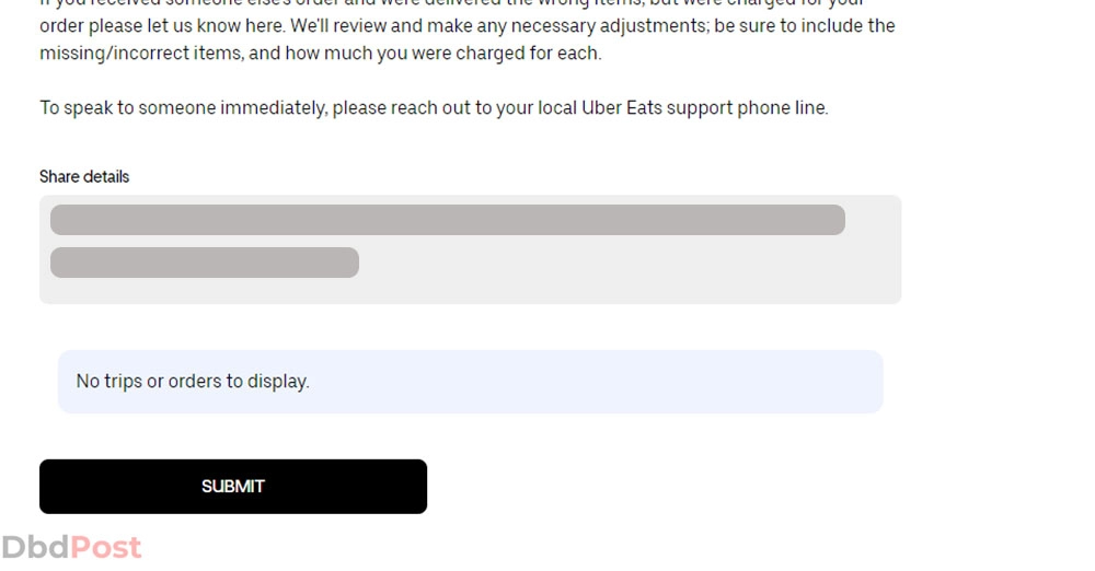 inarticle image-how to complain to uber eats-Using help page step 6